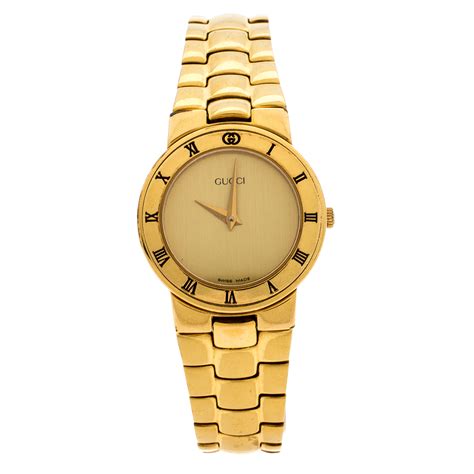 gucci thin gold watch|gucci gold watch women's.